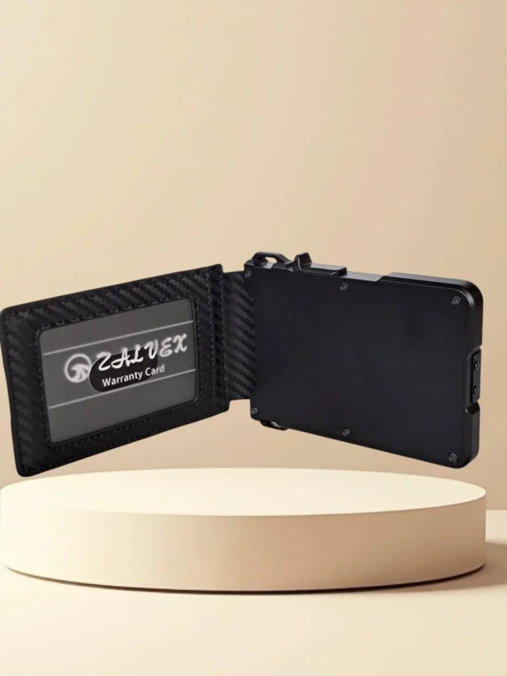 ZALVEX Wallet for Men, 10-12 Cards, Slim Compact, RFID, Money Clip, Carbon Fiber